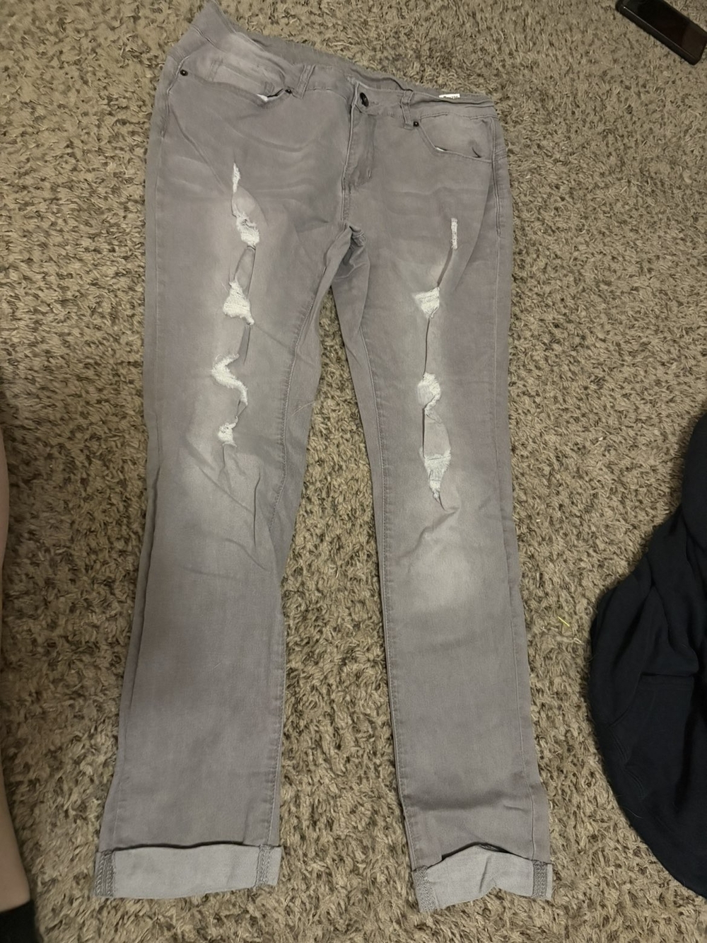 Amazon Women's Gray Distressed Skinny Jeans